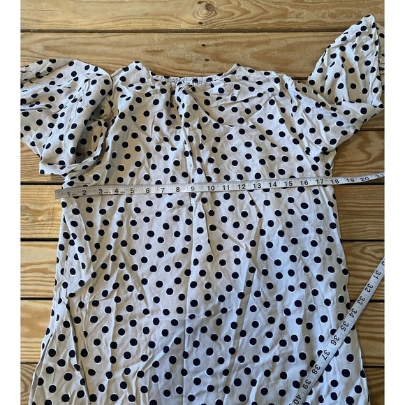 Ann Taylor Polka Dot 3/4 Sleeve Dress Size Small Women’s Tan - Picture 6 of 7